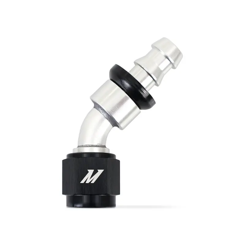Walbro Push Lock 45 Degree 6An Fitting Silver Black 1