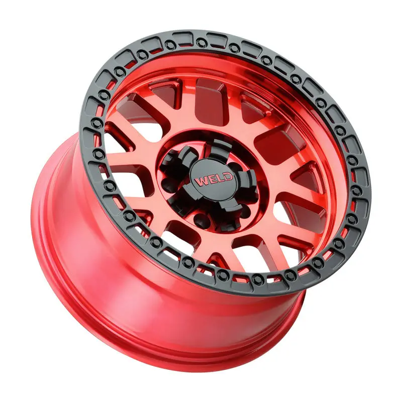 Weld Off-Road W133 17X9 Cinch Wheel 6X135 6X139.7 Et-12 Bs4.50 Candy Red Satin Black Ring 106.1 (133) 1