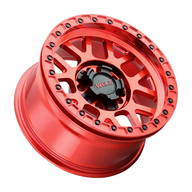 Weld Off-Road W905 17X9 Cinch Beadlock Wheel 5X127 5X139.7 Et-12 Bs4.50 Candy Red Red Ring 87.1 (905) 2