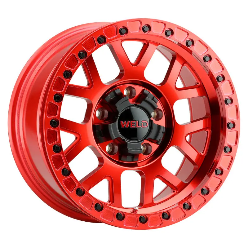 Weld Off-Road W905 17X9 Cinch Beadlock Wheel 6X135 6X139.7 Et-12 Bs4.50 Candy Red Red Ring (106.1) 1
