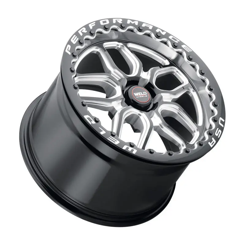 Weld S907 18X12 Laguna Drag Beadlock Wheel 5X120.65 Et55 Bs8.7 Gloss Black Mil Dia 78.1 (78.1) 2