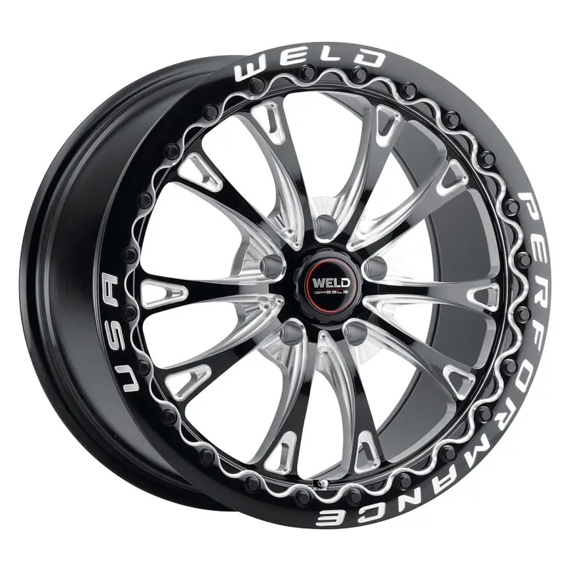 Weld S908 Drag Beadlock Wheel 18X10 Gloss Black - 5X114.3 Et30 - 78.1 Diam. 1