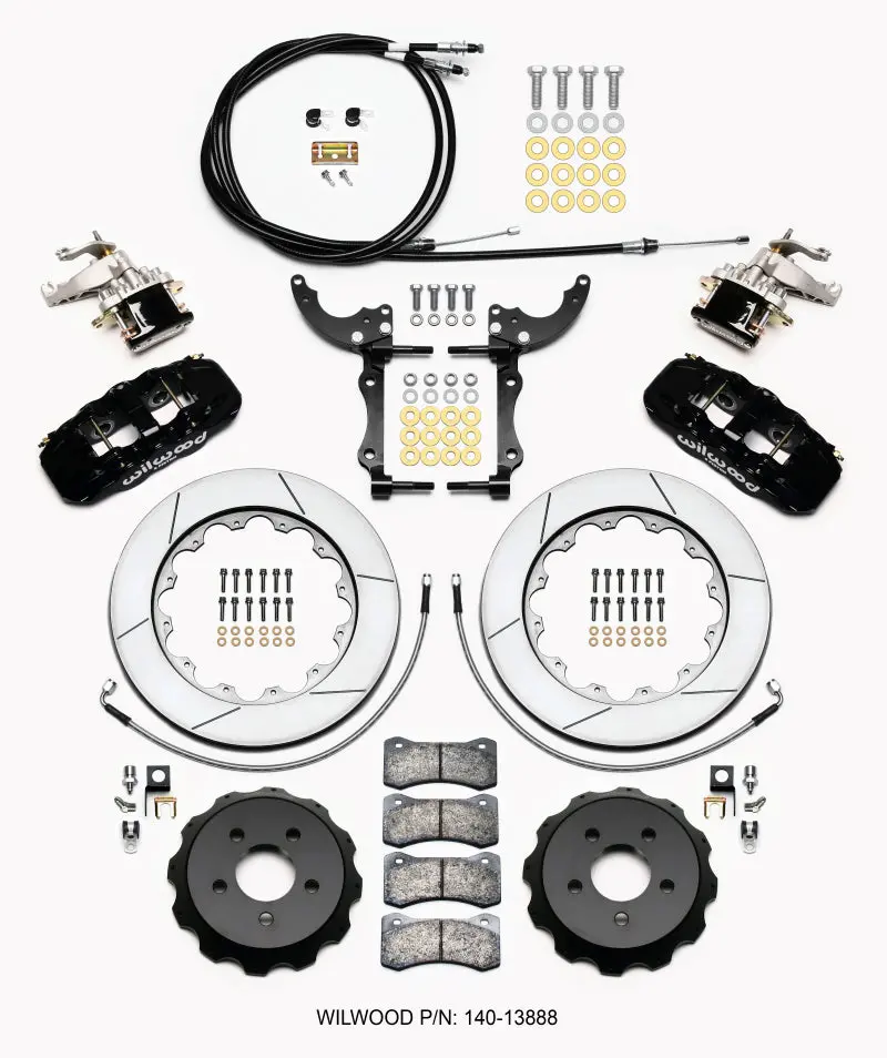 Wilwood Aero4 Mc4 Rear Brake Kit 14.00 For 2015-2017 Ford Mustang 1