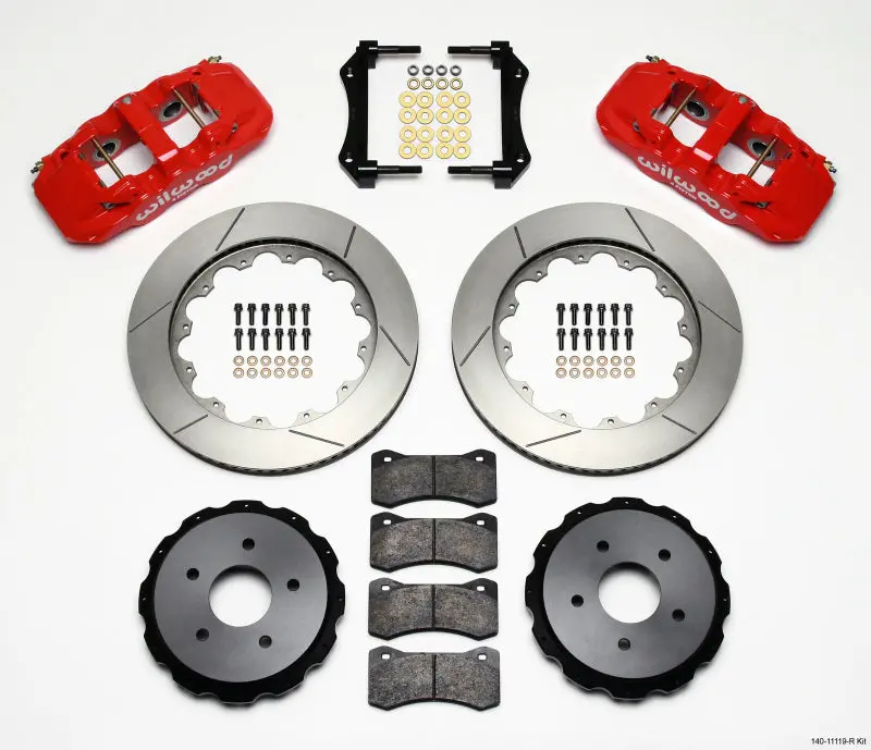 Wilwood Aero4 Rear Brake Kit 14.00In Red For Corvette C5/Z06 & C6 1