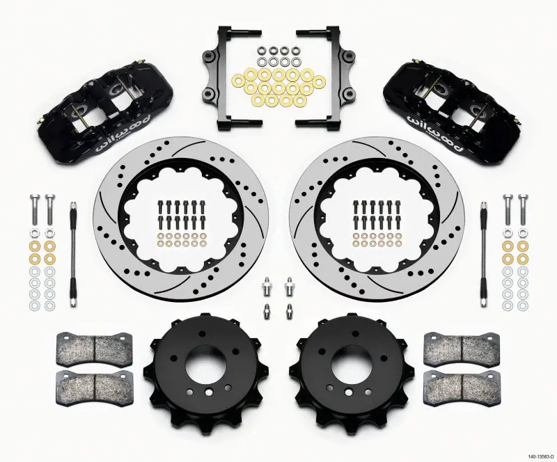 Wilwood Aero4 Rear Kit 14.00 Drilled For 2007-2011 Bmw E90 Series W/Lines 1