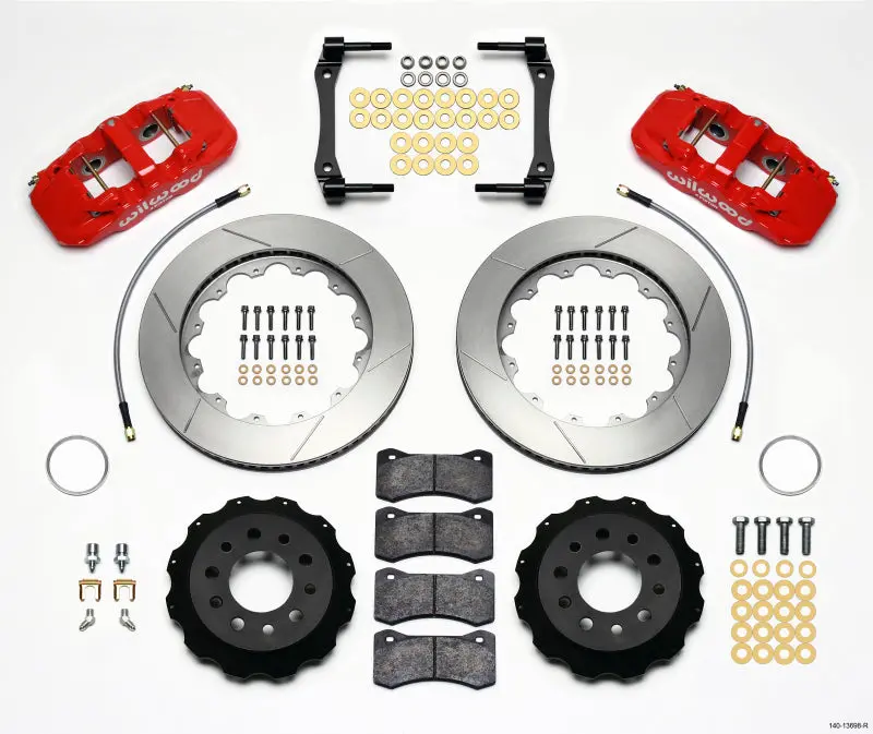 Wilwood Aero4 Rear Kit 14.25In Red For 2014-Up Corvette C7 1
