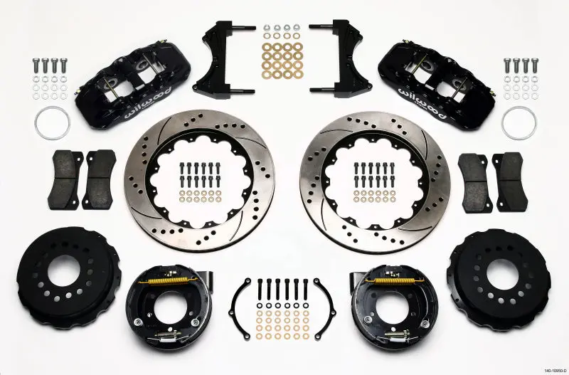 Wilwood Aero4 Rear P-Brake Kit 14.00In Drilled Ford Mustang 2005-2014 1
