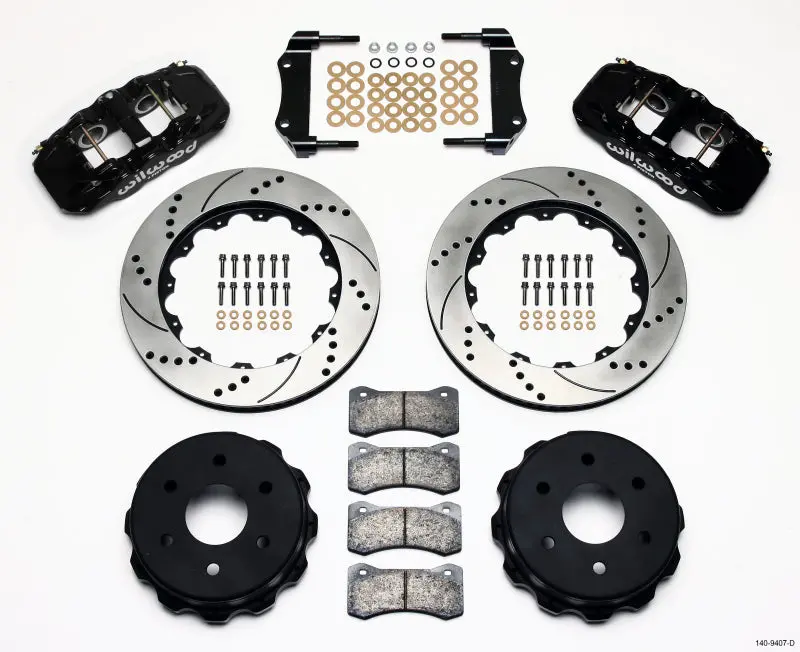 Wilwood Aero4 Rear Truck Kit 14.25In Drilled 1 Piston Oe Caliper For 1999-2010 Gm 1500 Suv 1