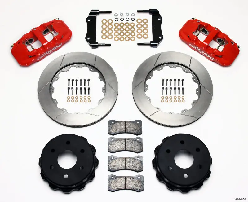 Wilwood Aero4 Rear Truck Kit 14.25In Red 1999-2010 Gm 1500-Suv 1 Piston Oe Caliper 1