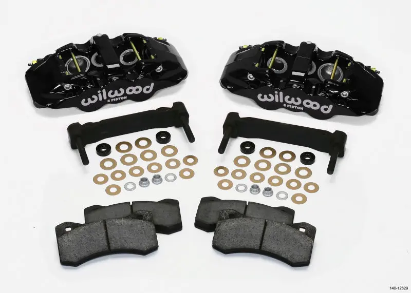 Wilwood Aero6 Front Caliper & Bracket Kit Black For 97-13 C5/C6 Corvette With Oem Hd/Z51 Rotors 1