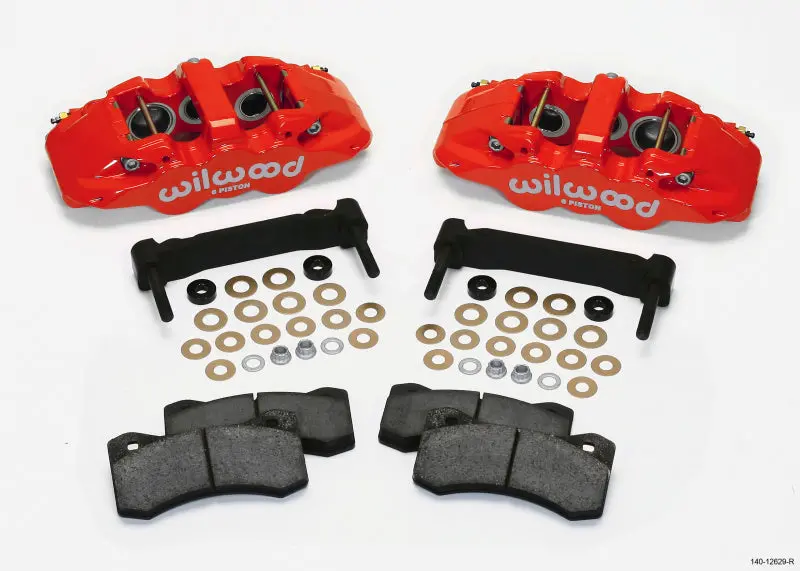Wilwood Aero6 Front Caliper & Bracket Kit Red 97-13 C5/C6 Corvette With Oem Hd Z51 Rotors 1