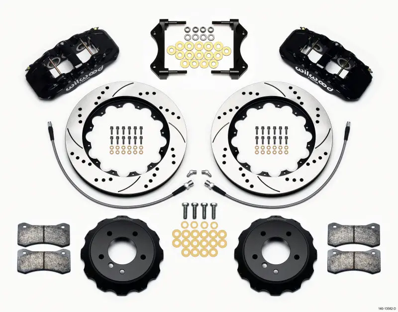 Wilwood Aero6 Front Hat Kit 14.00 Drilled For 2007-2011 Bmw E90 Series W/Lines 1