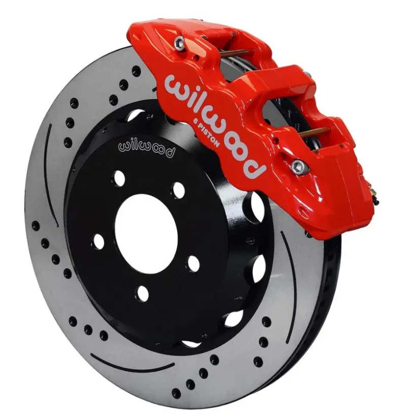 Wilwood Aero6 Front Hat Kit 14.00 Drilled Red 2016-2017 Camaro Lt Ss Zl1 W/Lines 1