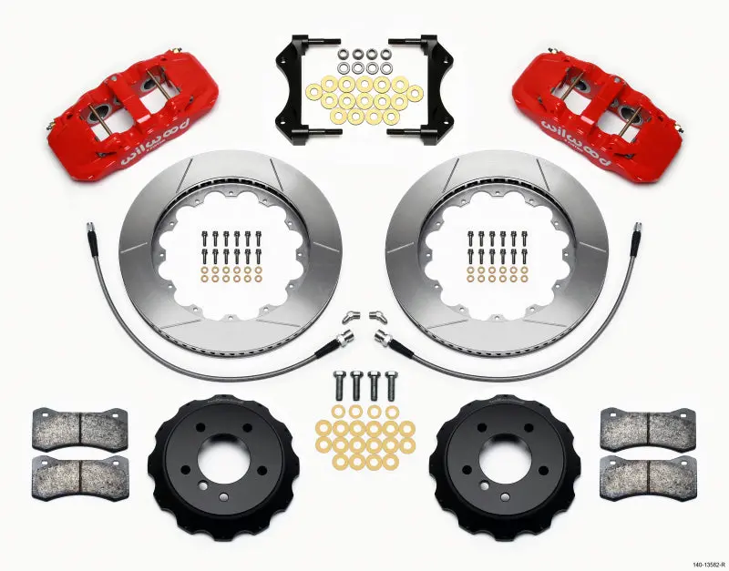 Wilwood Aero6 Front Hat Kit 14.00 Red 2007-2011 Bmw E90 Series 1