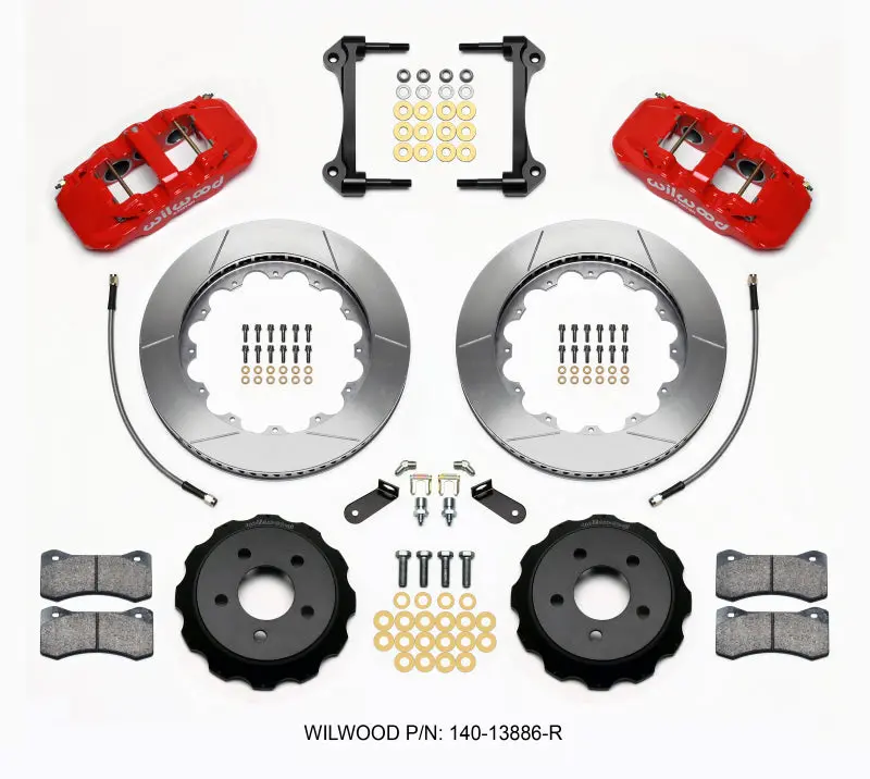 Wilwood Aero6 Front Hat Kit 14.00 Red 2015-2017 Ford Mustang 1