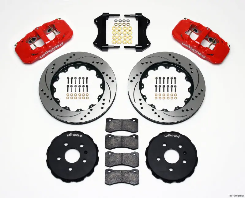 Wilwood Aero6 Front Hat Kit 14.25 Drilled Red 2010-2015 Camaro Ls Lt Ss Z/28 Zl1 1