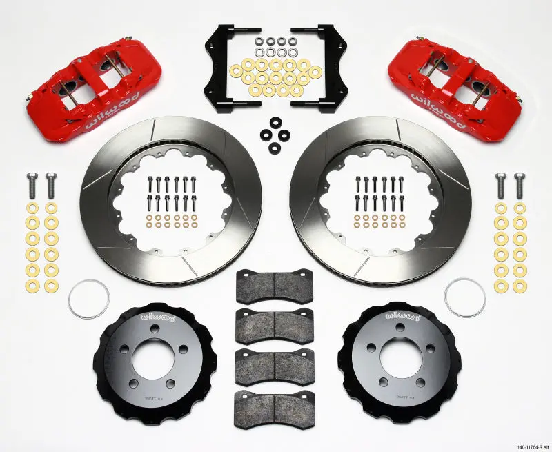Wilwood Aero6 Front Hat Kit 14.25 Red For 2006-10 Dodge Charger, Magnum, Challenger, Chrysler 300 1