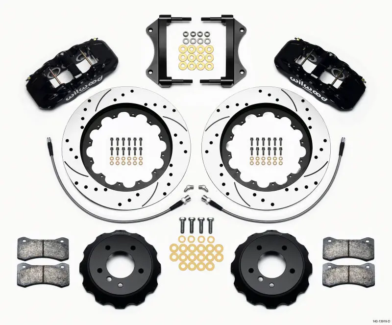 Wilwood Aero6 Front Hat Kit 15.00 Drilled 2007-2011 Bmw E90 Series W/Lines 1