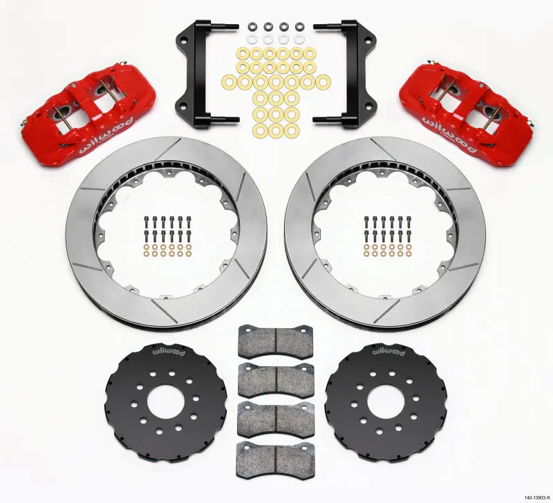 Wilwood Aero6 Front Hat Kit 15.00 Red For 97-04 Corvette C5/Z06 And 05-13 C6 1