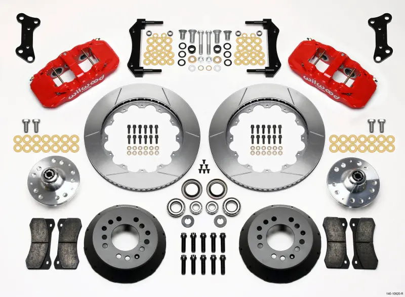 Wilwood Aero6 Front Hub Kit 14.00 Red For 67-69 Camaro 64-72 Nova Chevelle 1