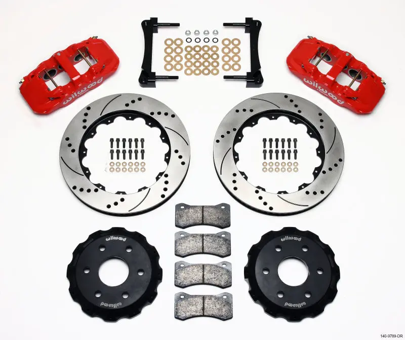 Wilwood Aero6 Front Truck Kit 14.25In Drill Red For 1999-2014 Gm Truck/Suv 1500 1