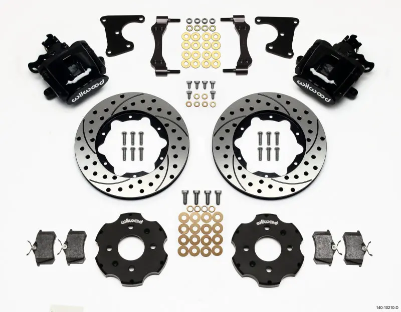 Wilwood Combination Parking Brake Rear Kit 11.00In Drilled For Honda Civic 1988-1995 And Crx 1988-1991 Drum 2.71 Hub Offset 1