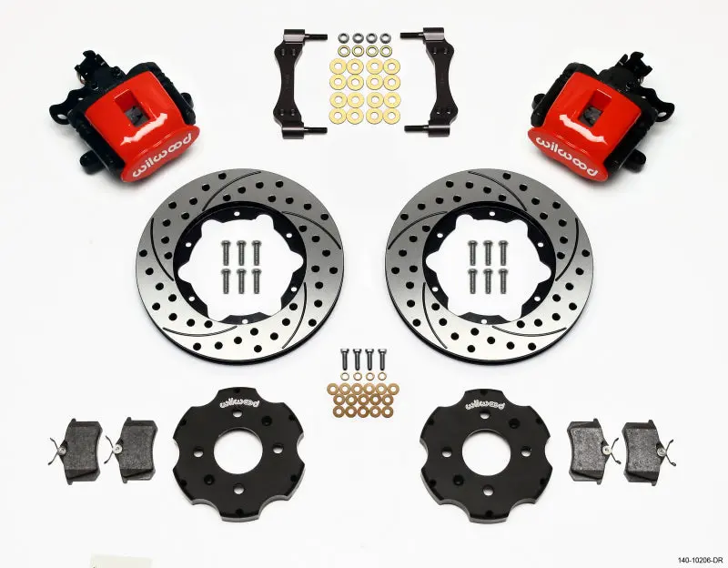 Wilwood Combination Parking Brake Rear Kit 11.00In Drilled Red For Acura Integra 1990-2001 And Honda Civic 1992-2000 1