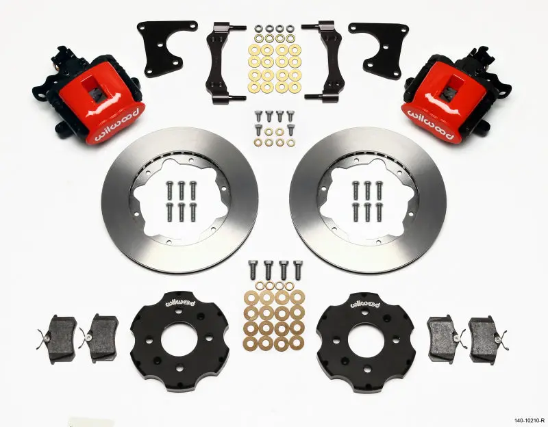 Wilwood Combination Parking Brake Rear Kit 11.00In Red For Honda Civic Integra Drum 2.71 Hub Offset 1