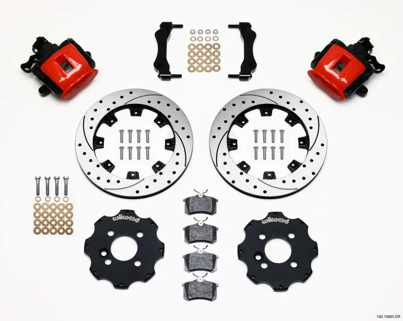 Wilwood Combination Parking Brake Rear Kit 11.75In Drilled Red For Mini Cooper 2007-2015 1