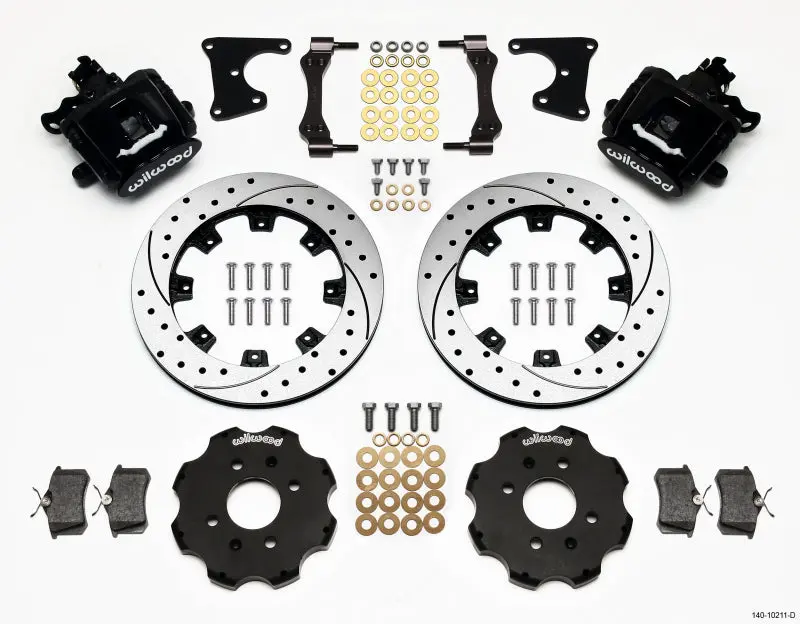 Wilwood Combination Parking Brake Rear Kit 12.19In Drilled Civic Integra Drum 2.71 Hub Offset 1988-1995 Honda Civic Crx Del Sol 1
