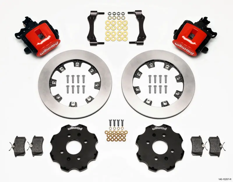 Wilwood Combination Parking Brake Rear Kit 12.19In Red Civic Integra Disc 2.39 Hub Offset 1990-2001 Acura Civic Integra Models 1