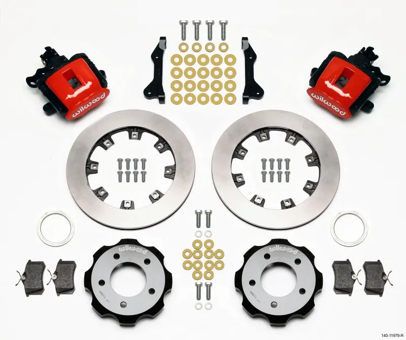 Wilwood Combination Parking Brake Rear Kit 12.19In Red For 2006-2015 Honda Civic Si 1