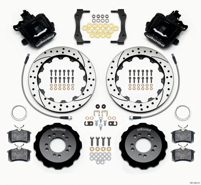 Wilwood Combination Parking Brake Rear Kit 12.88In Drilled 2013-2014 Ford Focus St With Lines 1