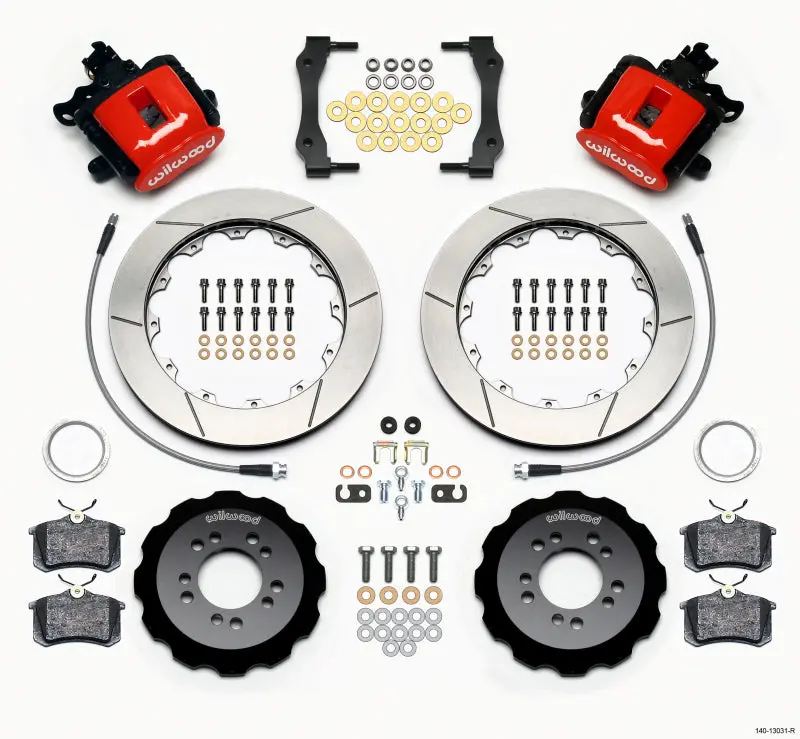 Wilwood Combination Parking Brake Rear Kit 12.88In Red 2013-2014 Ford Focus St W/ Lines 1