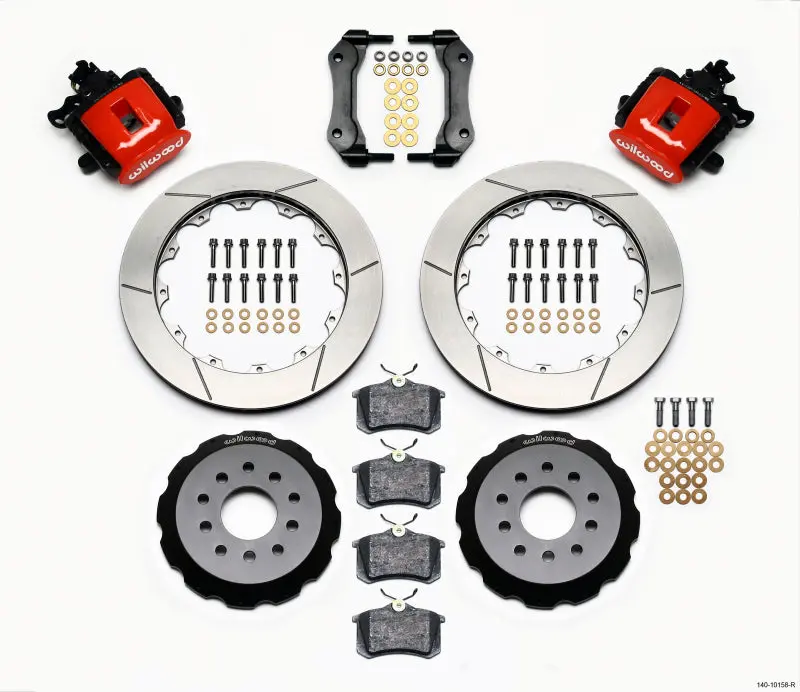 Wilwood Combination Parking Brake Rear Kit 12.88In Red Ford Mustang 1994-2004 1