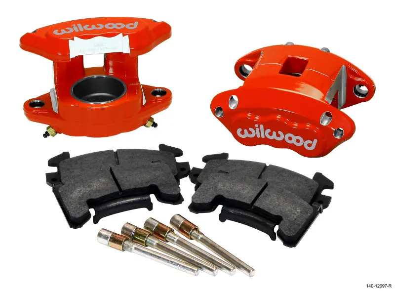 Wilwood D154 Front Caliper Kit Red 2.50In Piston 1.04In Rotor Compatible With 1978-2002 Gm Vehicles 1