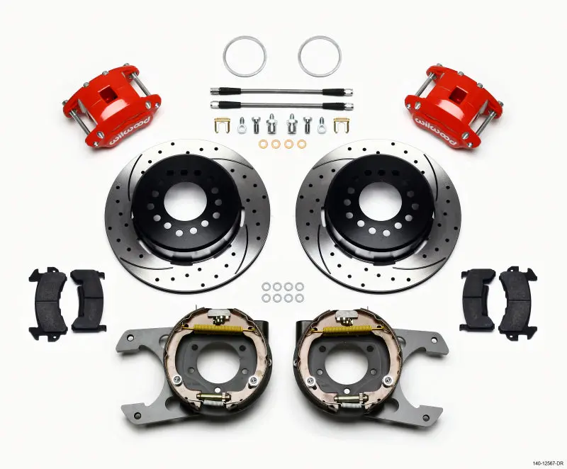 Wilwood D154 P/S P-B Kit Drilled-Red Jeep Dana 35 2.56 Off 5-Lug Compatible With 1997-2002 Wrangler Sahara Se Sport X 1