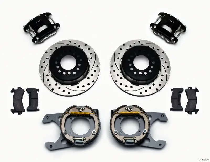 Wilwood D154 Park Brake Kit Drilled 2.42 Offset 5-Lug For Chevy C-10 1