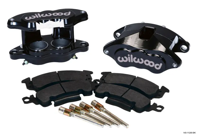 Wilwood D52 Front Caliper Kit Black Powder 2.00In Piston 1.28In Rotor For 1968-1996 Gm Passenger Vehicles And Trucks 1