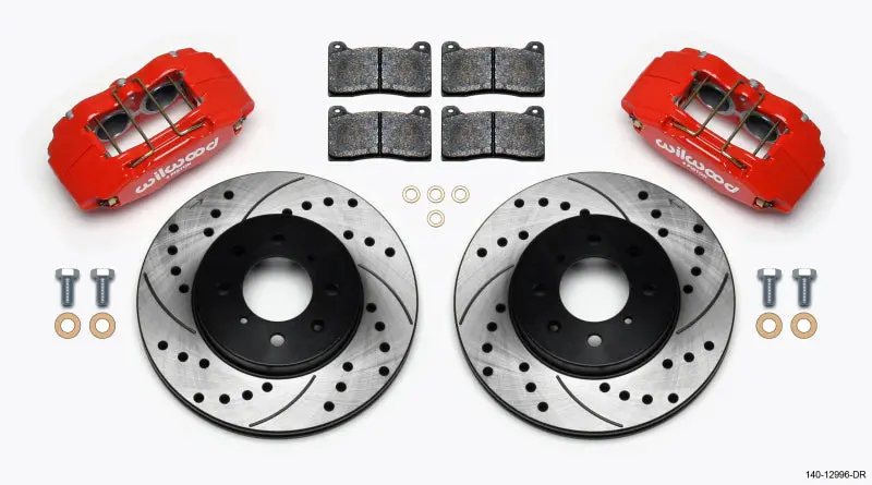 Wilwood Dpha Front Caliper & Rotor Kit Drill Red For Honda/Acura With 262Mm Oe Rotor, Fits Various Models 1990-2013 1