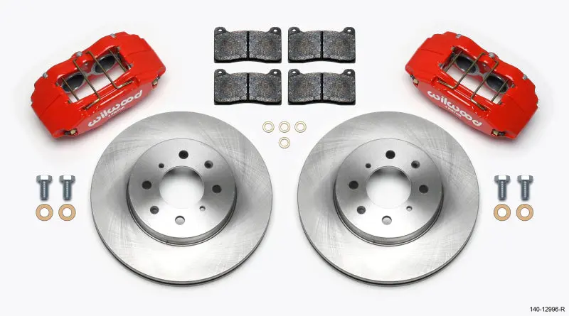 Wilwood Dpha Front Caliper & Rotor Kit Red For Honda Acura 262Mm Oe Rotor Compatible With Civic Integra 1990-2001 1