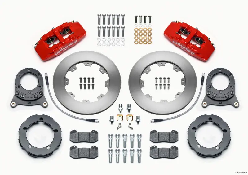 Wilwood Dynapro 6 Front Hat Kit 11.75In Rotor Red 66-75 Ford Bronco Dana 30/44 1