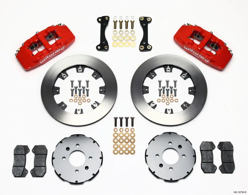 Wilwood Dynapro 6 Front Hat Kit 12.19In Red For 90-99 Honda Civic W/240 Mm Disc 1
