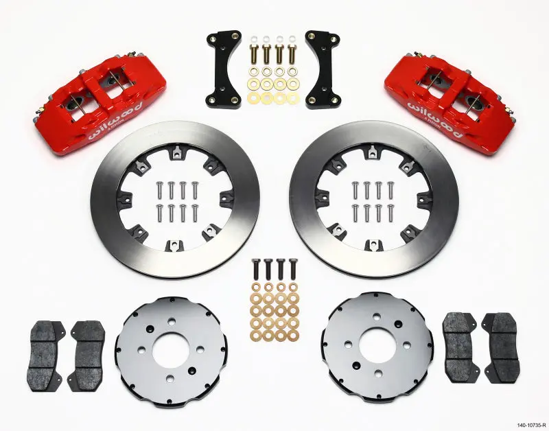 Wilwood Dynapro 6 Front Hat Kit 12.19In Red For 94-01 Honda/Acura With 262Mm Disc 1