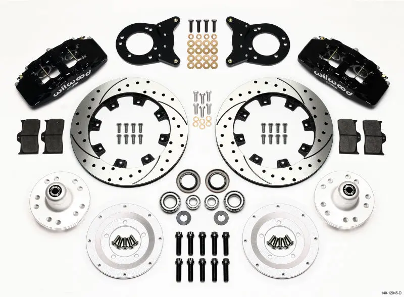 Wilwood Dynapro 6 Front Hub Kit 12.19In Drilled For 1970-1973 Mustang Disc & Drum Spindle 1