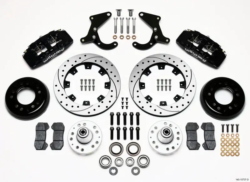 Wilwood Dynapro 6 Front Hub Kit 12.19In Drilled For 55-57 Chevy Bel Air 1