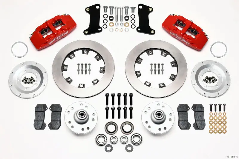 Wilwood Dynapro 6 Front Hub Kit 12.19In Drilled Red 67-69 Camaro Line Kit Needed 1