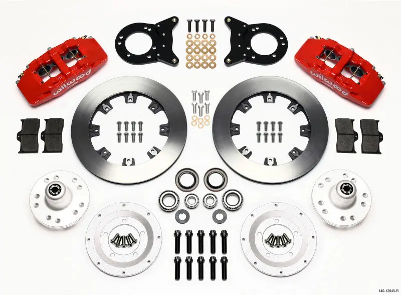 Wilwood Dynapro 6 Front Hub Kit 12.19In Red For 1970-1973 Mustang Disc & Drum Spindle 1