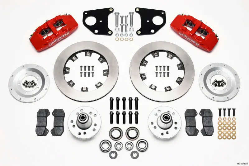 Wilwood Dynapro 6 Front Hub Kit 12.19In Red For 62-72 Dodge B & E Body 1