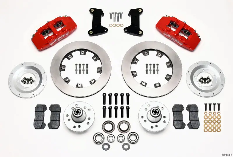 Wilwood Dynapro 6 Front Hub Kit 12.19In Red For 74-80 Pinto/Mustang Ii 1